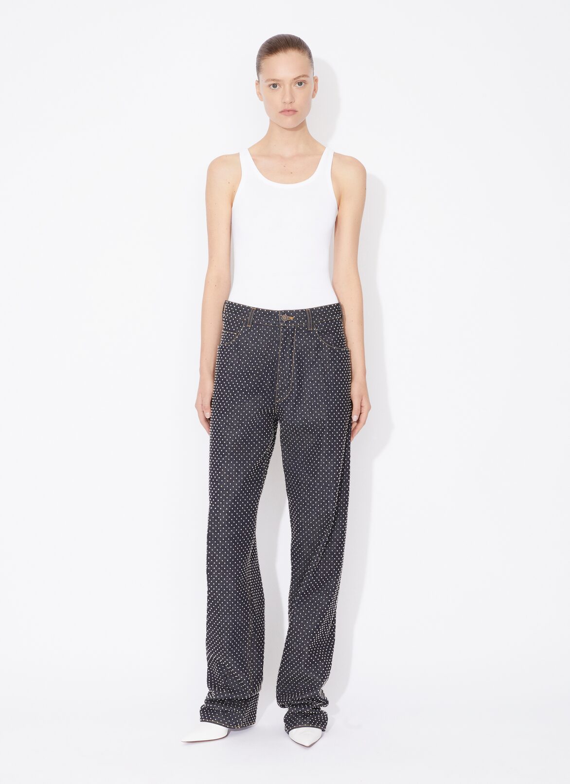 PANTALONES RECTOS DE DENIM ALAÏA  PANTALONES RECTOS DE DENIM